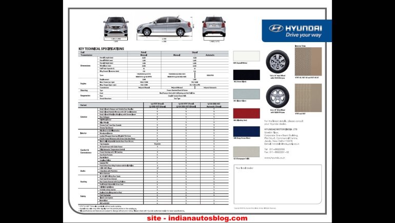 Refreshed Hyundai Verna India Brochure