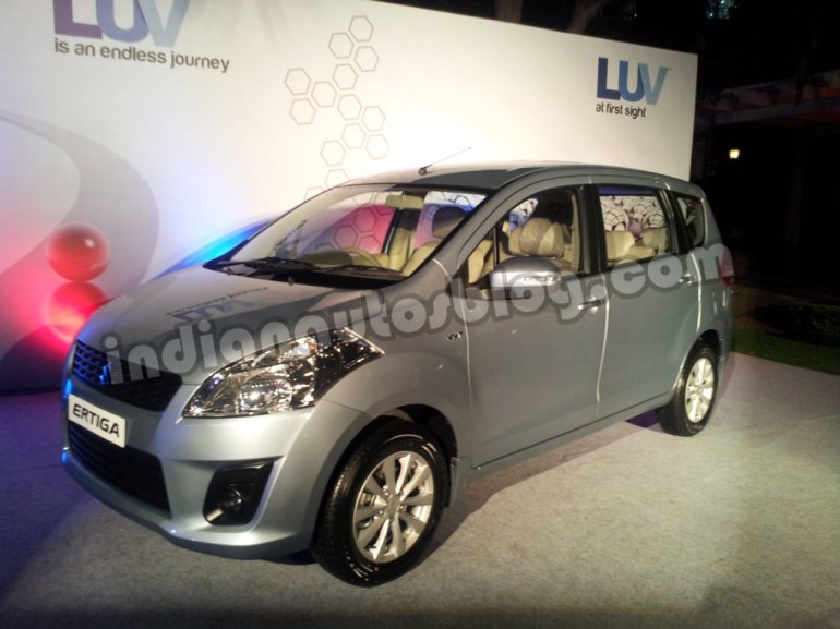 Maruti Ertiga front three quarters from the Mumbai launch
