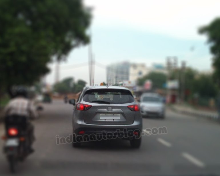 Mazda CX-5 gray test mule Gurgaon rear