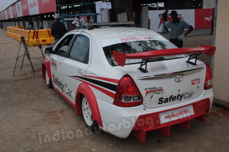 Toyota Etios Motor Racing safety car rear three quarters