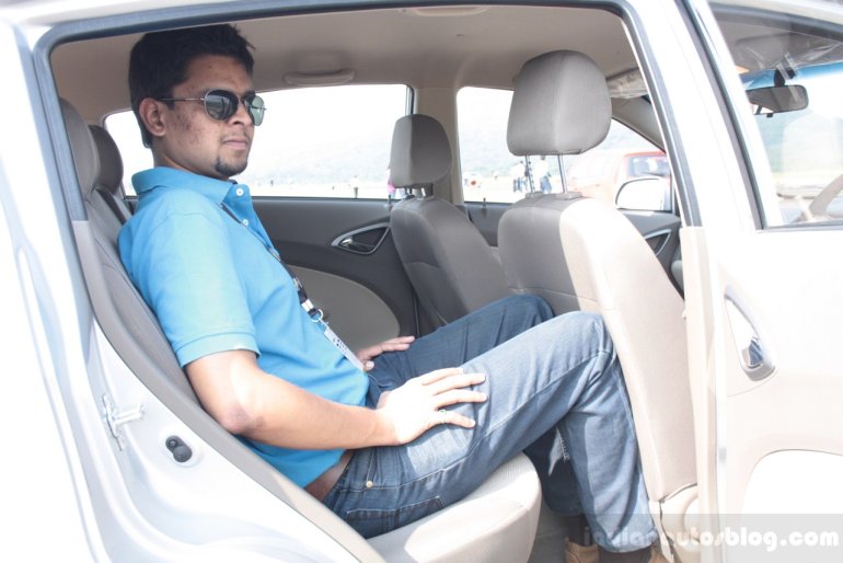 Chevrolet Sail U-VA rear seat comfort when seat pushed back completely