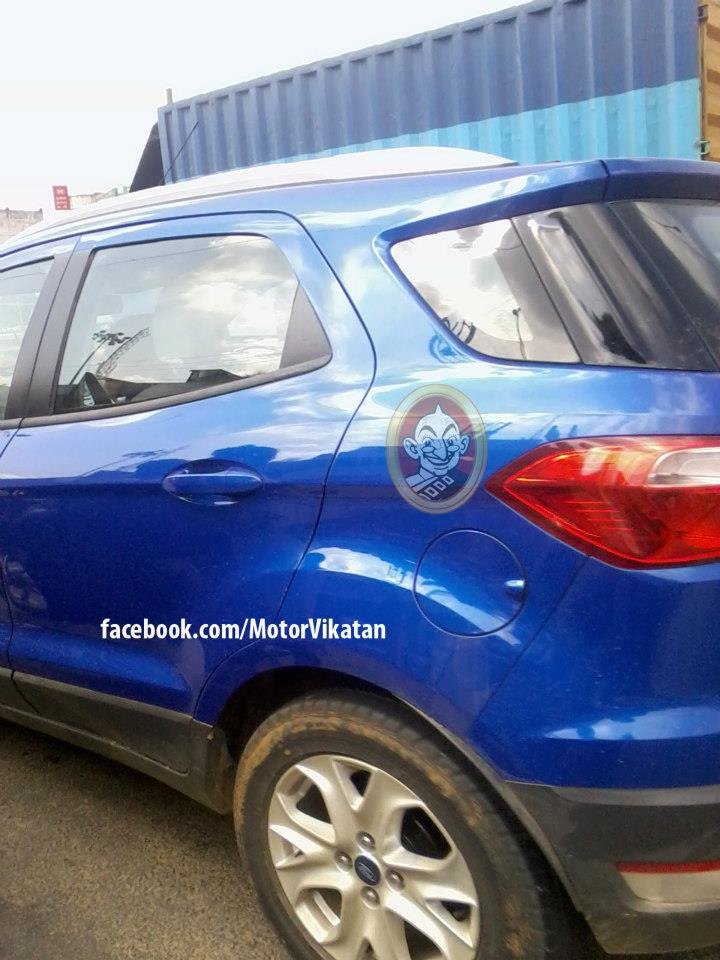 Ford EcoSport spyshot chennai rear quarter