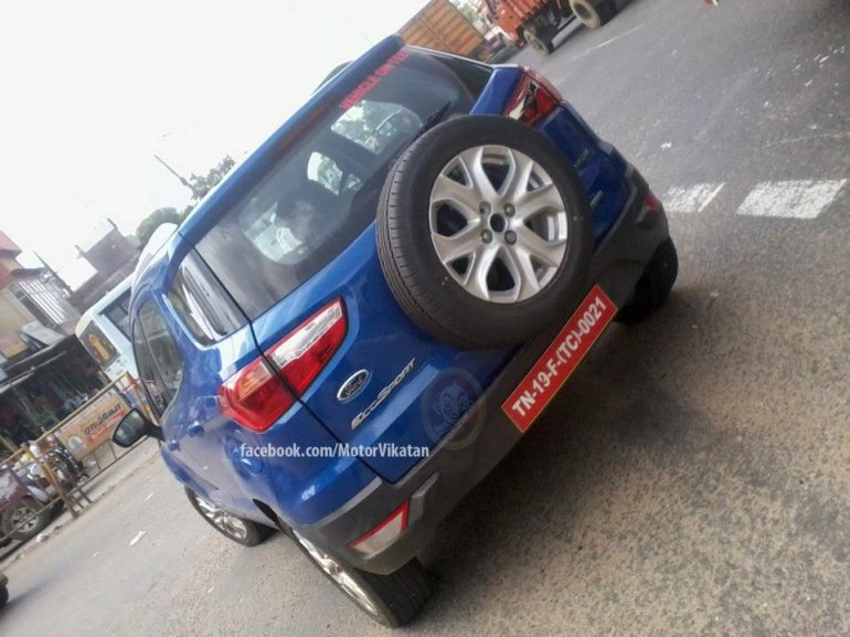 Ford EcoSport spyshot chennai rear