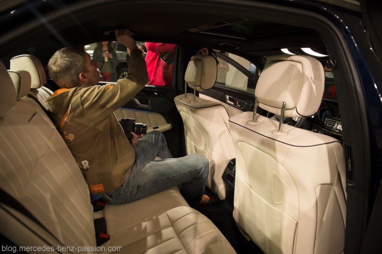 2014 Mercedes E Class private unveiling rear seat