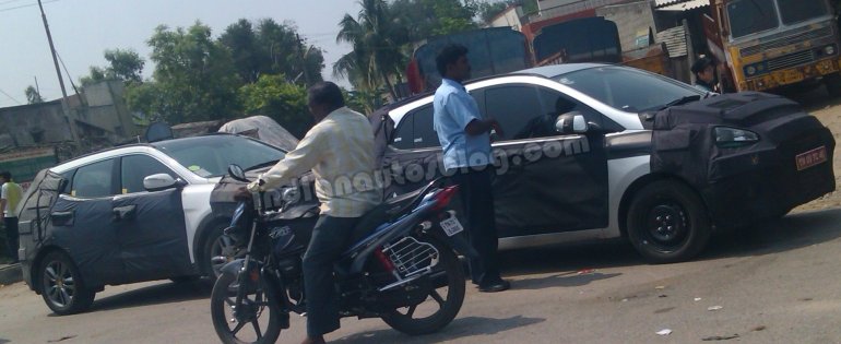 Hyundai i10 spied chennai side