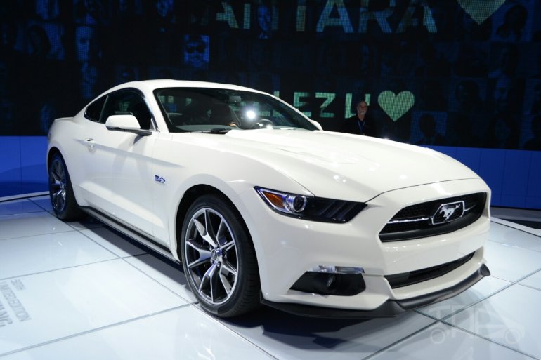 Ford Mustang 50 year limited edition front three quarters at the 2014 New York Auto Show