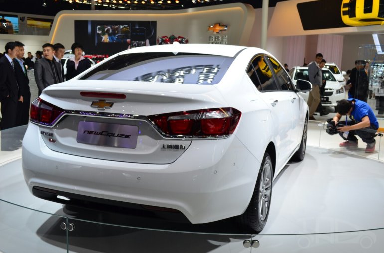 New Chevrolet Cruze rear three quarters right at Auto China 2014