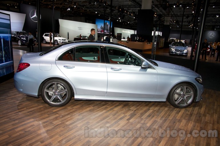 2015 Mercedes C Class side at the 2014 Moscow Motor show