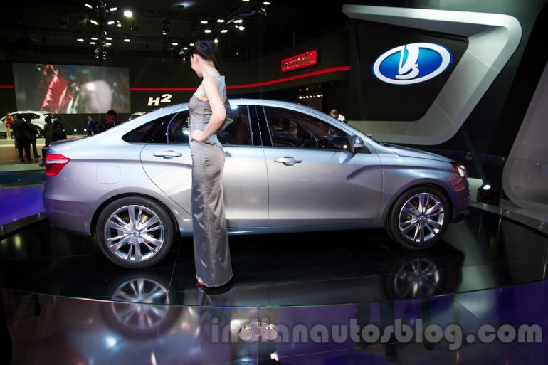 Lada Vesta Concept profile at the Moscow Motor Show 2014