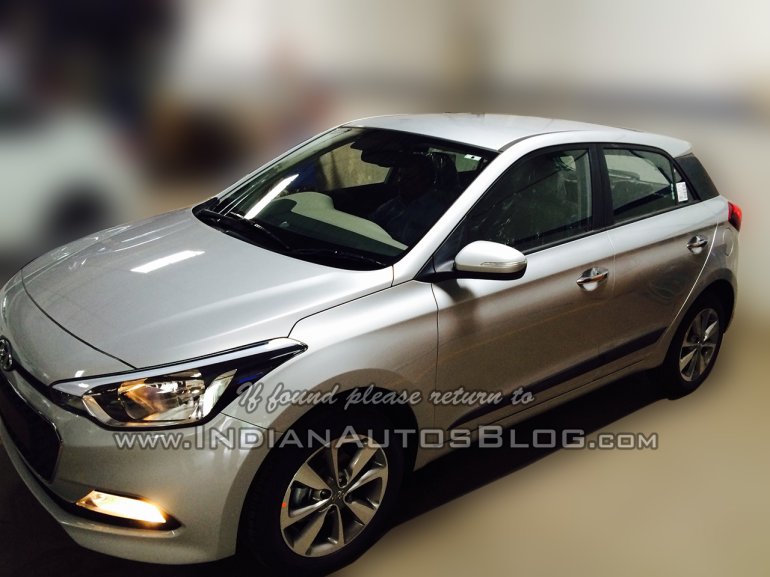 Spied 2015 Hyundai Elite i20 front quarter