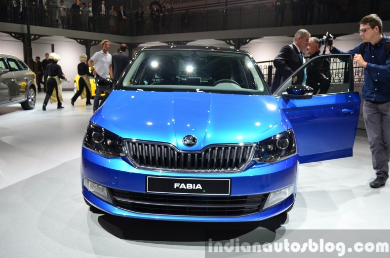 2015 Skoda Fabia front at the 2014 Paris Motor Show