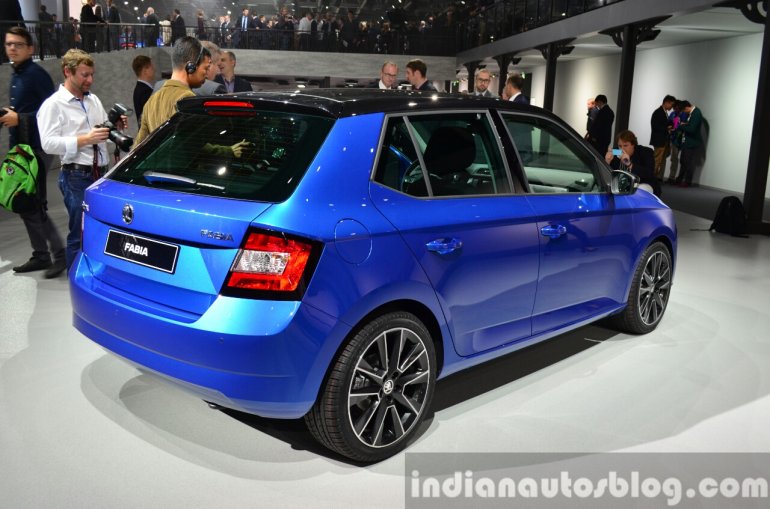 2015 Skoda Fabia rear quarter at the 2014 Paris Motor Show