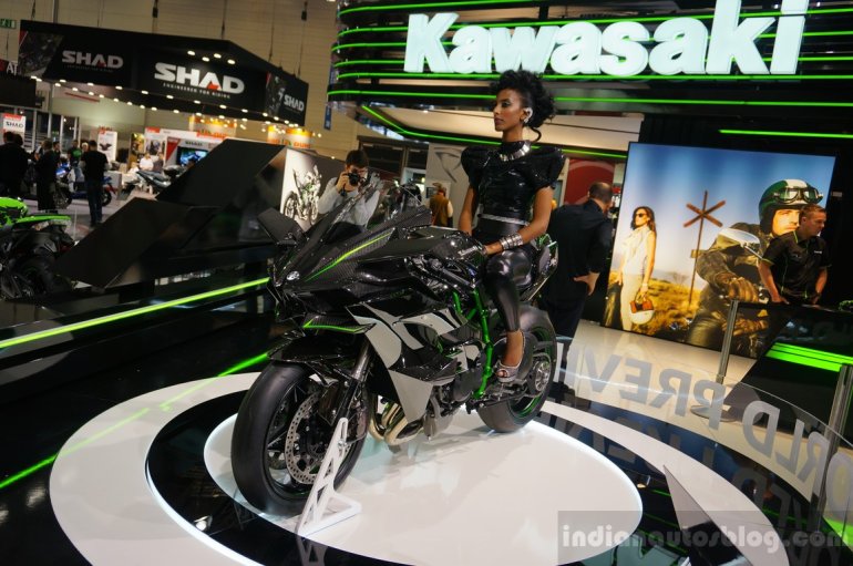 Kawasaki Ninja H2R front three quarters right at INTERMOT 2014