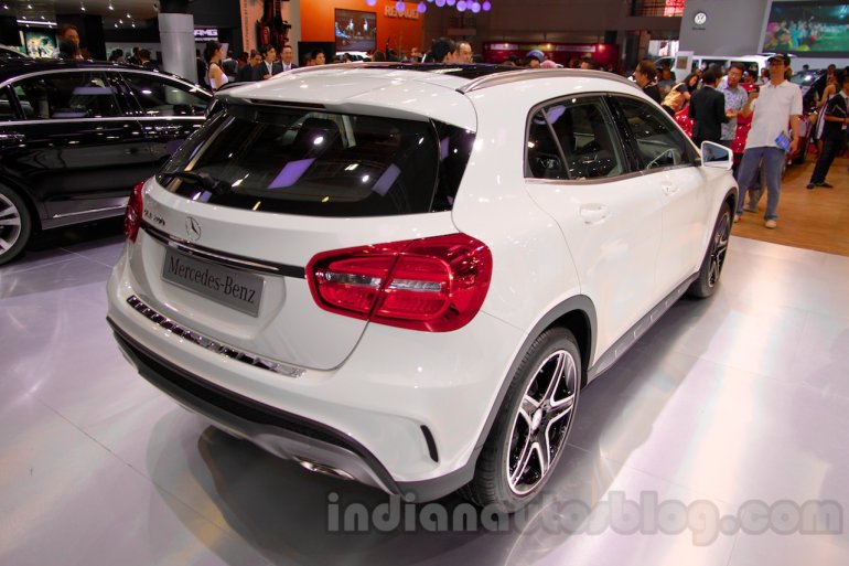 Mercedes GLA rear three quarters right at the Indonesia International Motor Show 2014