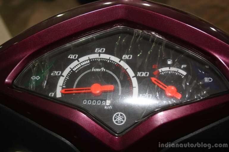 Yamaha Cygnus Alpha instrument console at the 2014 Nepal Auto Show