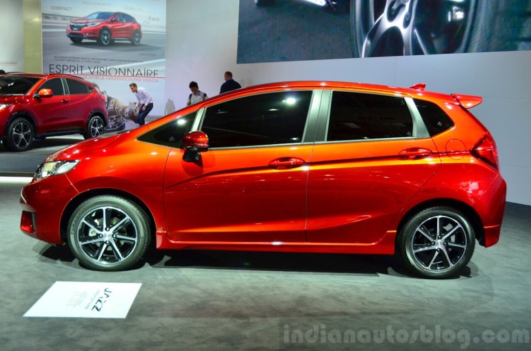 2015 Honda Jazz prototype for Europe side at 2014 Paris Motor Show