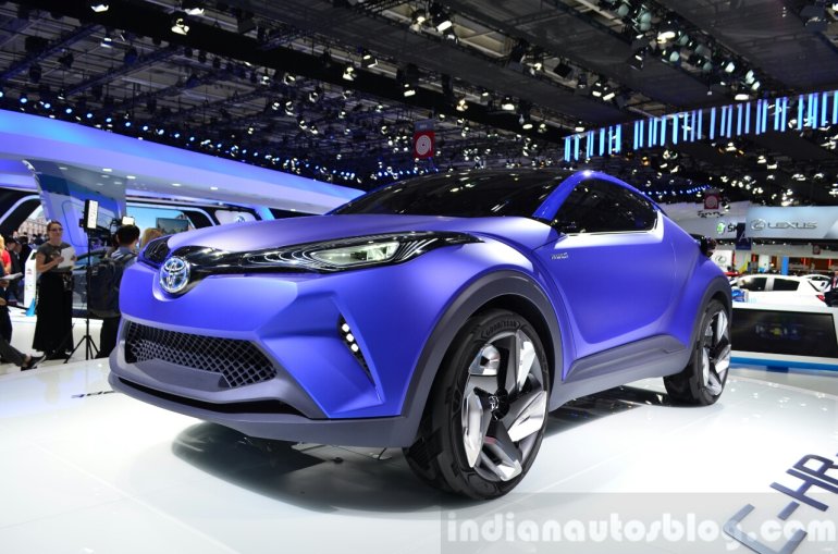 Toyota C-HR Concept front three quarters right at the 2014 Paris Motor Show