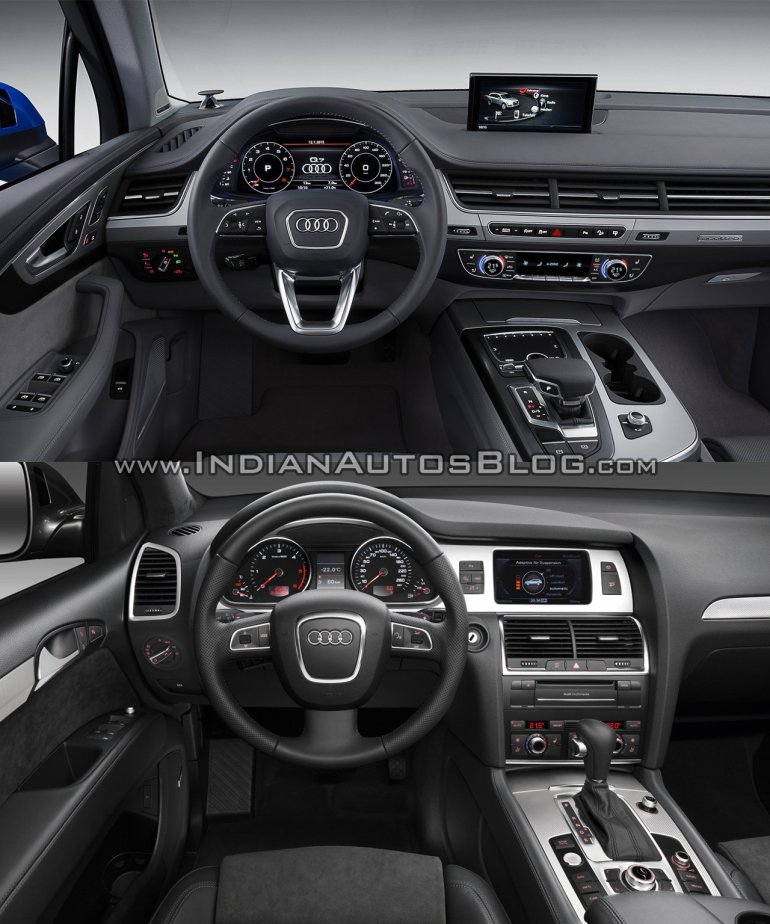 2016 Audi Q7 vs 2012 Audi Q7 dashboard