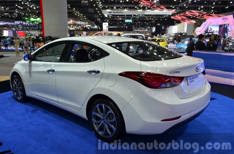 Hyundai Elantra facelift rear three quarter at the 2014 Thailand International Motor Expo