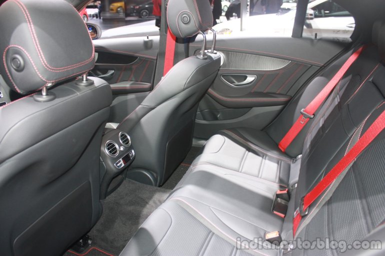 Mercedes Benz C 450 AMG rear seat at the 2015 Detroit Auto Show