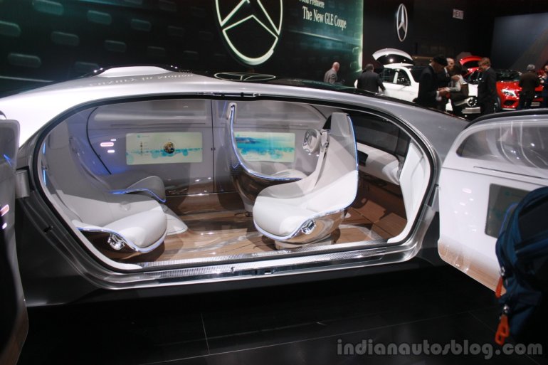 Mercedes Benz F 015 Concept interior at the 2015 Detroit Auto Show