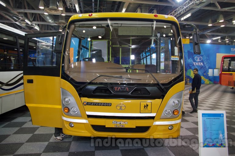 Tata Starbus Ultra SKOOL front at the Bus and Special Vehicles Expo 2015