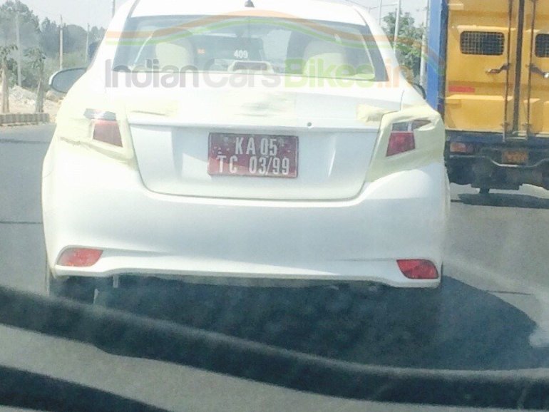Toyota Vios India rear test mule spyshot