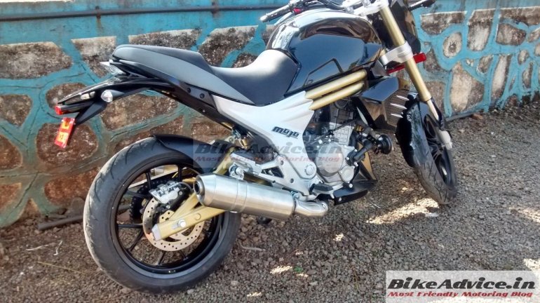 Mahindra Mojo production-ready showroom ready mule side