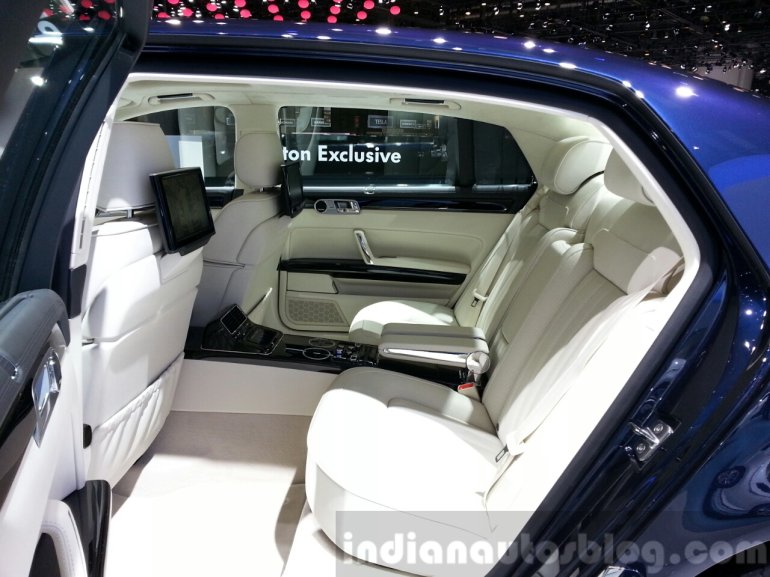 VW Phaeton Exclusive Edition rear seat at 2015 Geneva Motor Show
