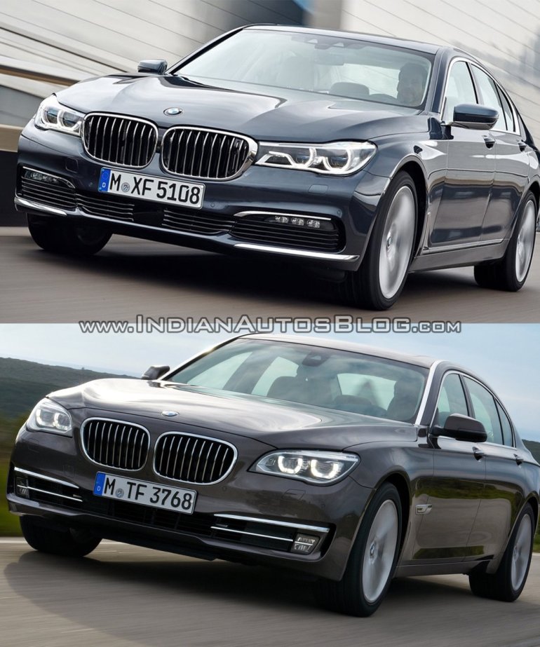 2016 BMW 7 Series vs 2014 BMW 7 Series front quarter Old vs New