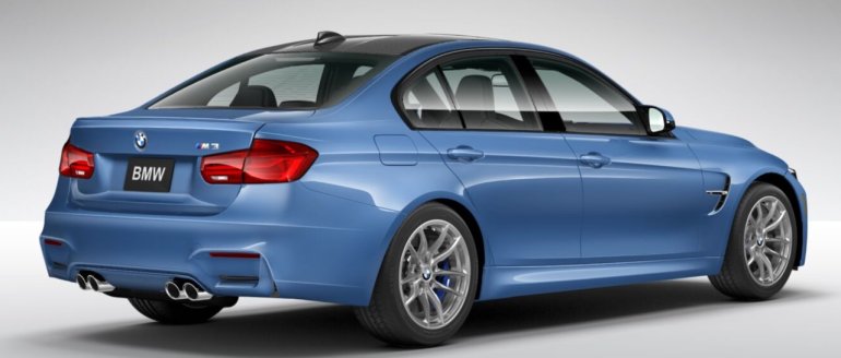 2016 BMW M3 facelift rear three quarter online configurator