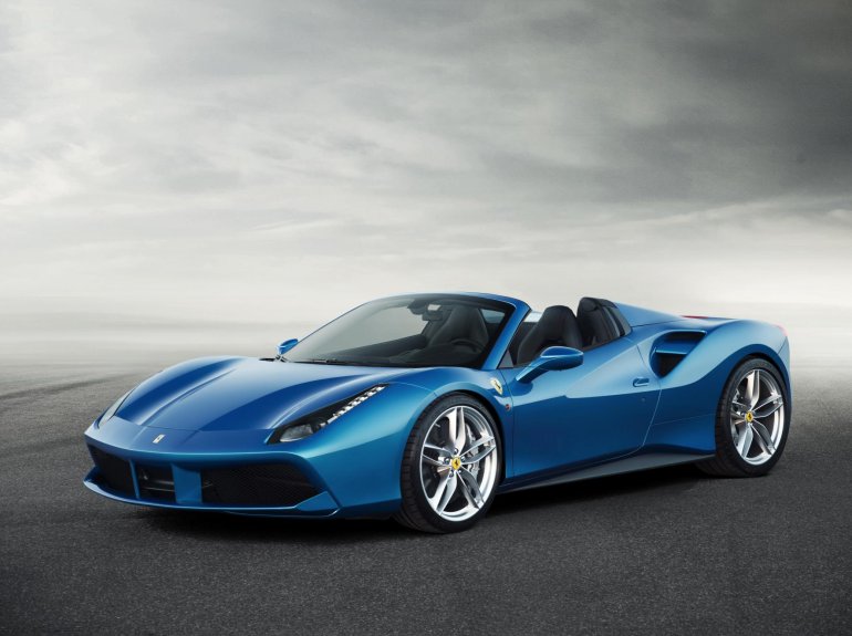 Ferrari 488 Spider front three quarter press image