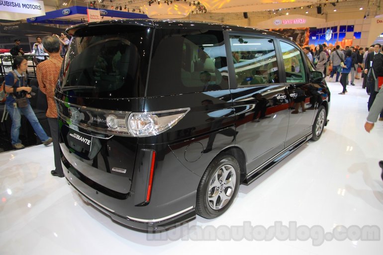 2015 Mazda Biante Limited Edition MPV rear three quarter at the 2015 Gaikindo Indonesia International Auto Show (2015 GIIAS)