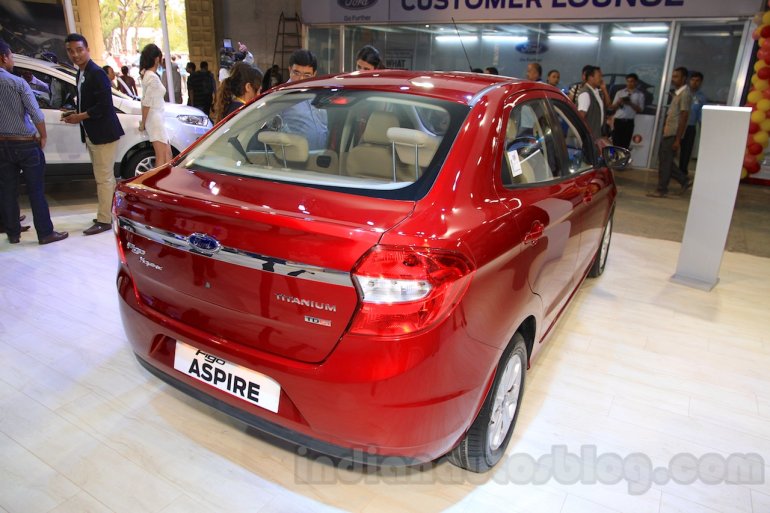 Ford Figo Aspire rear quarter at the 2015 NADA Auto Show