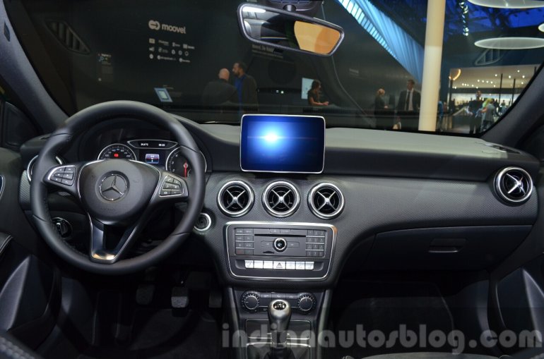 India-bound 2016 Mercedes A Class (facelift) dashboard at IAA 2015