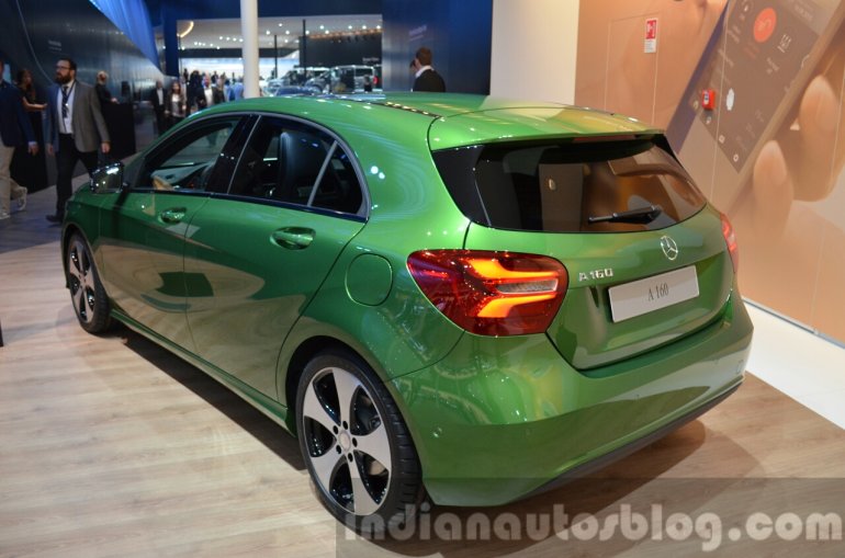 India-bound 2016 Mercedes A Class (facelift) rear quarter at IAA 2015