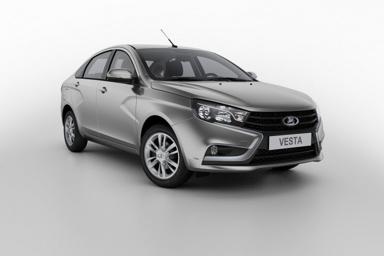 Lada Vesta front three quarters studio image