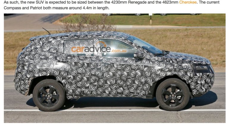 India-bound Jeep Compact SUV side spied