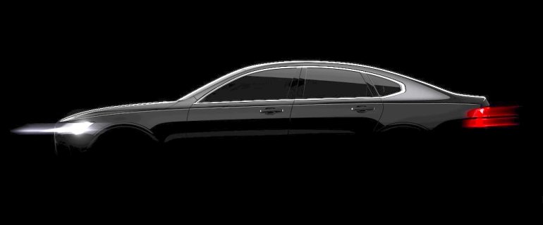 Volvo S90 side teased for the first time 