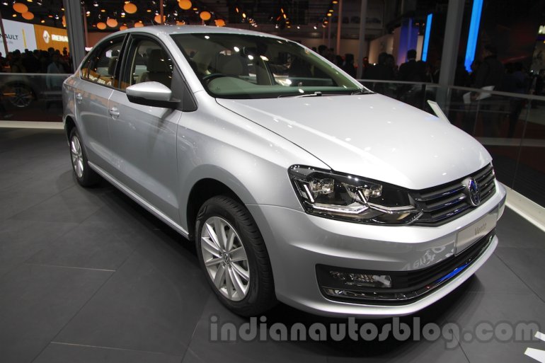 2016 VW Vento front quarter at the Auto Expo 2016