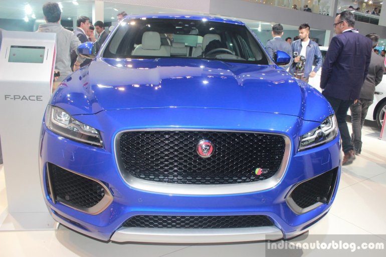 Jaguar F-Pace front at the Auto Expo 2016
