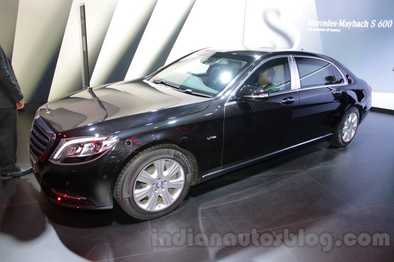 Mercedes-Maybach S 600 Guard front three quarters left at Auto Expo 2016