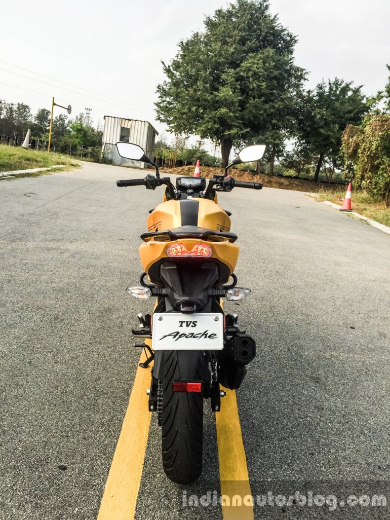TVS Apache 200 rear review