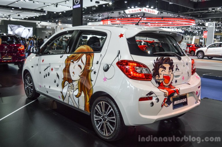 2016 Mitsubishi Mirage rear three quarters left side at 2016 Bangkok International Motor Show