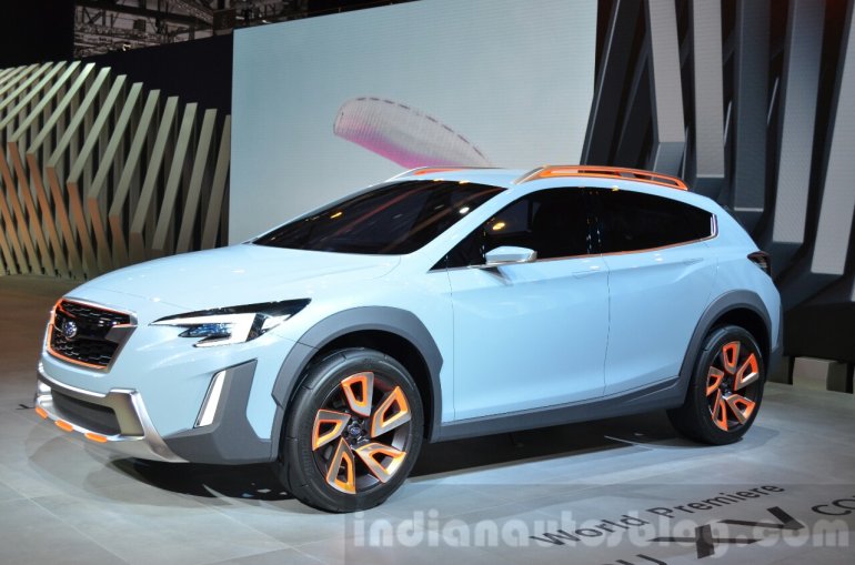 Subaru XV Concept front three quarter at the Geneva Motor Show Live