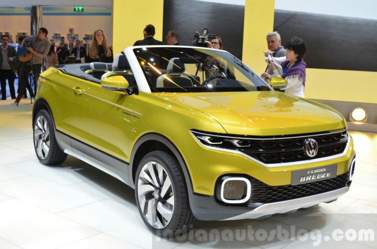 VW T-Cross Breeze concept headlamp, grille, fog lamp at the Geneva Motor Show Live