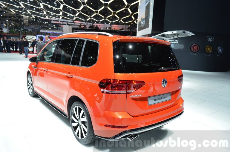 VW Touran R-Line rear quarter at the 2016 Geneva Motor Show Live