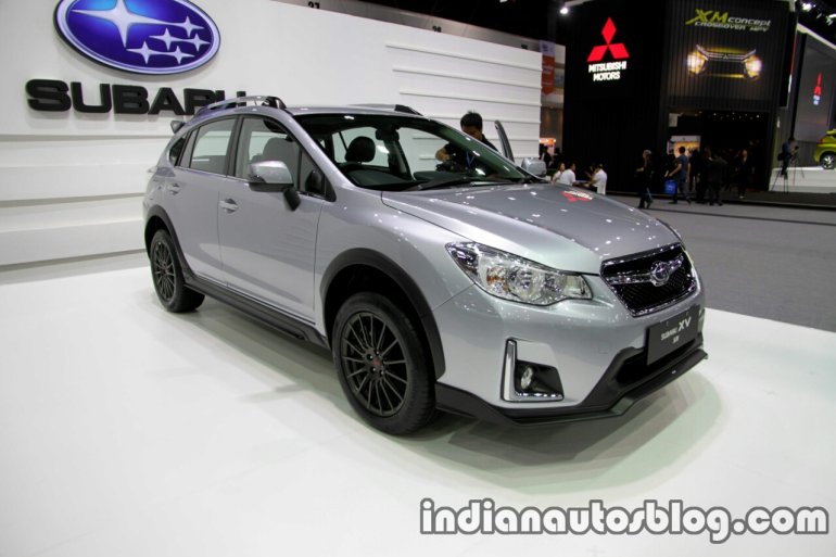 2016 Subaru XV STi (facelift) front three quarter at the Thai Motor Expo Live