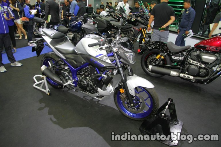 Yamaha MT-03 front three quarter at Thai Motor Expo