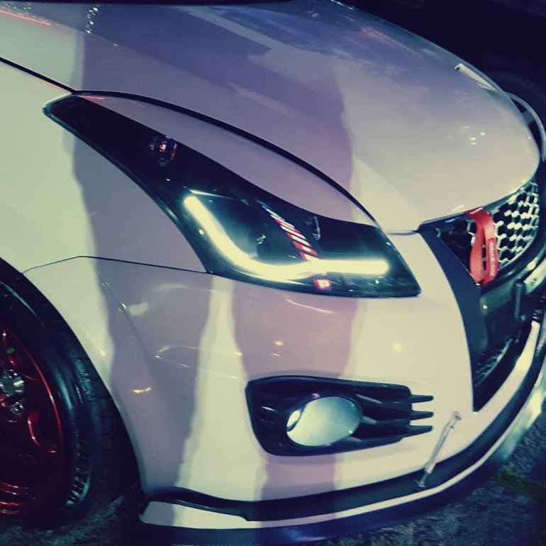 Custom Maruti Swift by O2 Garage headlamps